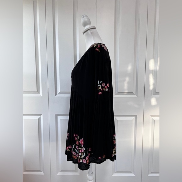 Free people nwt black boho hippie floral beach dress size XS - Picture 8 of 15